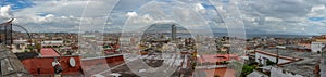 Aerial city overview of napoli with vesuvius