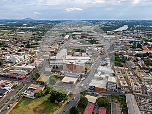 Aerial city scape in summer in Cuiaba Mato Grosso photo