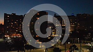 Aerial city skyline at night, West Palm Beach