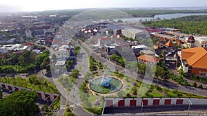 Aerial city view from Denpasar crossroad, Bali Indonesia