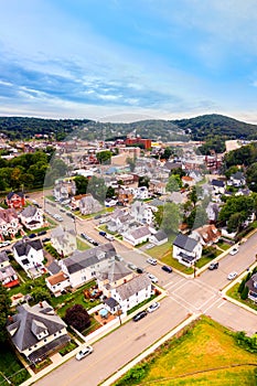 Aerial cityscape of Dover, New Jersey