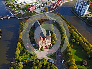 Aerial cityscape of Kaliningrad, Russia, Europe