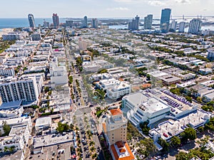 Aerial cityscape Miami Beach 2024