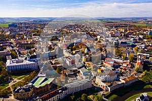 Aerial cityscape of Opava