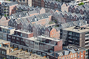 Aerial cityscape residential area of The Hague, The Netherlands