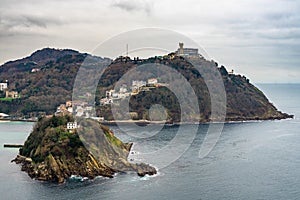 Aerial cityscape of San Sebastian viewed from the Mount Urgull, Basque Country, Spain photo