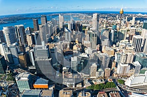 Aerial cityscape of Sydney CBD