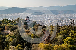 Aerial cityscape view of Athens capital city of Greece