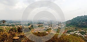 Aerial cityscape view to Yaounde, capital of Cameroon