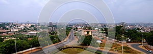 Aerial cityscape view to Yaounde, the capital of Cameroon photo