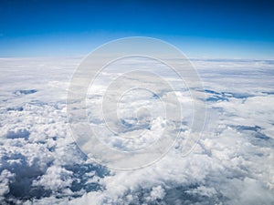 Aerial cloudscape in stratosphere photo