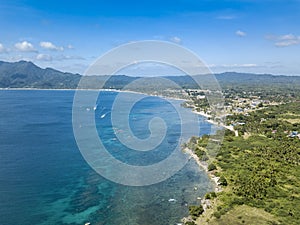 Aerial of the coast of Laiya, San Juan, Batangas, Phillipines