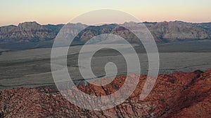 Aerial of Colorful Dawn in Red Rock Canyon Conservation Area