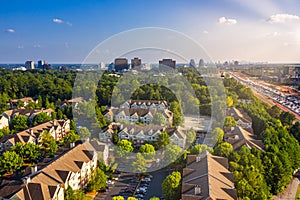 Aerial Condos in Atlanta suburbs just next to Highway GA 400