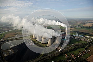 Aerial of cooling Towers