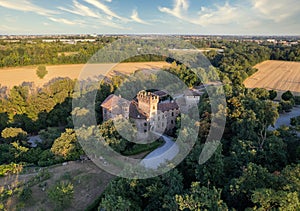 Aerial countryside view - Historic roman old fortress