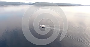 Aerial Cruising Fishing Boat Tracking, Gokova Gulf Turkey