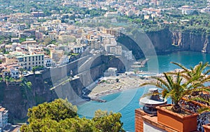 Aerial daytime view of Sorrento, Amalfi coast, Italy