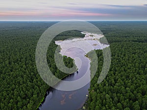 Aerial Detail of the New Jersey Pine Barrens and Mullican River photo