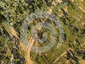 Aerial Of The Dirt Roads Out On The Gemfields Queensland Australia