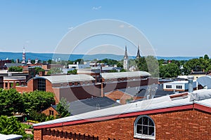 Aerial of Downtown Frederick and Carrol Creek Promenade in Frederick, Maryland photo