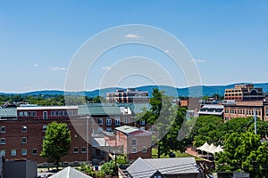 Aerial of Downtown Frederick and Carrol Creek Promenade in Frederick, Maryland photo