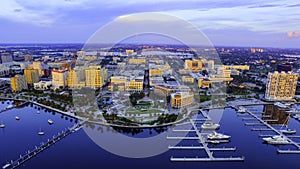 Aerial downtown west palm beach florida