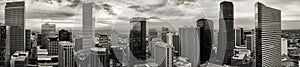 Aerial Drone Black & White Panorama - City of Denver Colorado