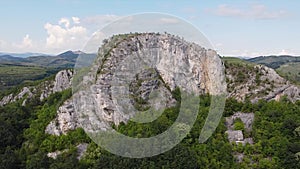 Aerial Drone flying around Almas, Alba County, Transylvania, Romania