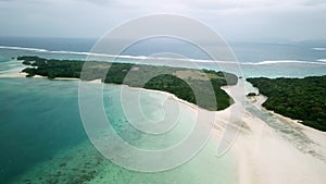 Aerial drone footage of Kabira Bay in Ishigaki island, Okinawa Prefecture, Japan.