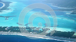Aerial Drone footage of a small part of Bora Bora, Tahiti, French Polynesia