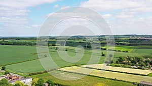 Aerial drone footage of the village of Great Houghton in the Metropolitan Borough of Barnsley in South Yorkshire, England showing