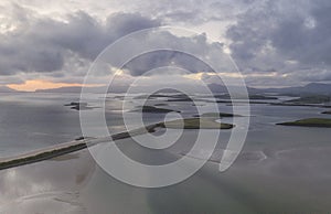 Aerial drone image of Clew Bay, Mayo, Ireland photo