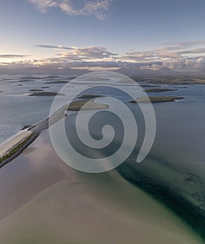 Aerial drone image of Clew Bay, Mayo, Ireland photo