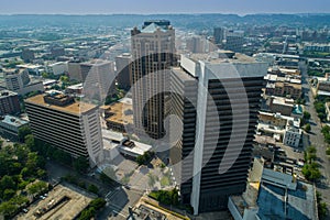 Aerial drone image of Downtown Birmingham Alabama