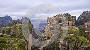 Aerial drone image of Meteora