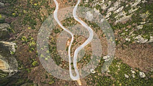 Aerial drone image of Meteora