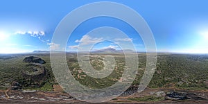 Aerial drone landscape of Eldborg Crater in south Iceland photo