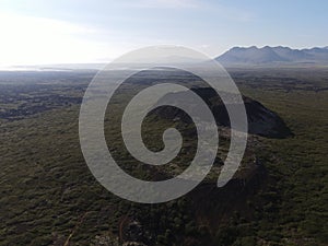 Aerial drone landscape of Eldborg Crater in south Iceland photo