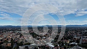 Aerial Drone - Landscape in the Morning on the City of Legnano Italy