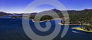 Aerial, Drone Landscape Over Big Bear Lake, California