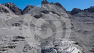 Aerial Drone - Moonscape in the Dolomites.
