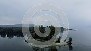 Aerial Drone - Panorama in Autumn on Lake Maggiore