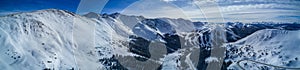 Aerial Drone Panorama Photo - Colorado Rocky Mountains after a fresh winter storm