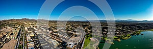 Aerial, Drone, Panoramic View of Fountain Hills, Arizona