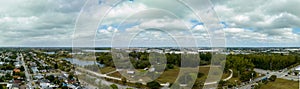 Aerial drone photo of Amelia Earhart Park and Opa Locka Executive Airport