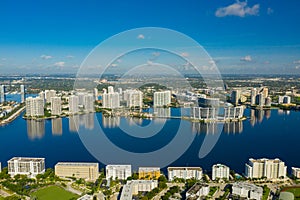 Aerial drone photo Aventura FL USA on a beautiful blue day