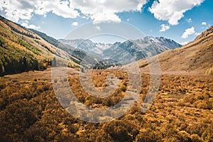 Aerial Drone Photo - Beautiful Mountains of Aspen Colorado during Autumn