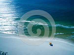 Aerial Drone Photo - Beautiful ocean and beaches of Gulf Shores / Fort Morgan, Alabama