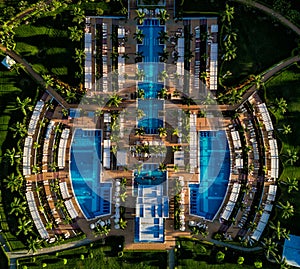 Aerial Drone Photo - Beautiful resort & pool in Costa Rica